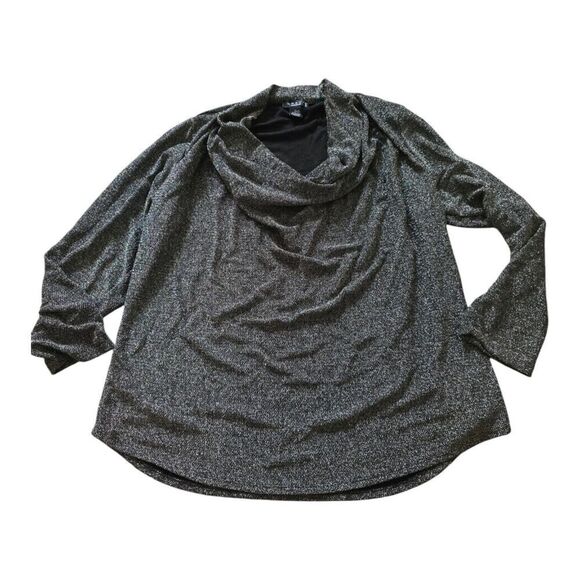 Grace The Perfect Fit Womans 2X Black Metallic Sparkle Blouse - Picture 1 of 5
